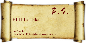 Pillis Ida névjegykártya
